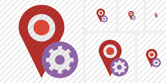 Map Pin Settings Icon Map Pin Settings Icon