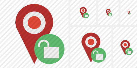 Map Pin Unlock Icon Map Pin Unlock Icon