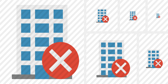 Office Building Cancel Symbol Office Building Cancel Symbol