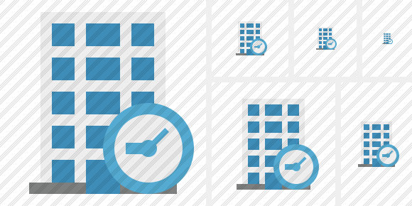 Office Building Clock Symbol Office Building Clock Symbol