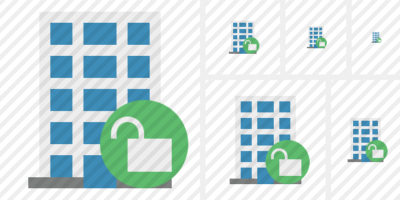 Office Building Unlock Symbol Office Building Unlock Symbol