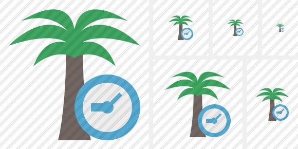 Palmtree Clock Symbol