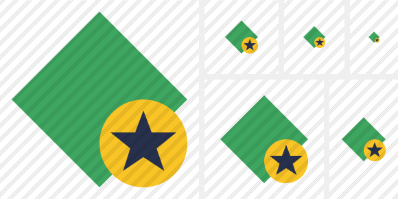 Rhombus Green Star Icon