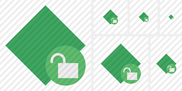 Rhombus Green Unlock Symbol Rhombus Green Unlock Symbol