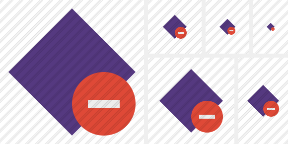 Rhombus Purple Stop Icon