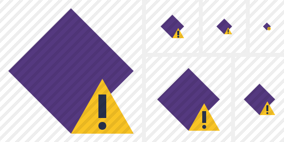 Icône Rhombus Purple Warning