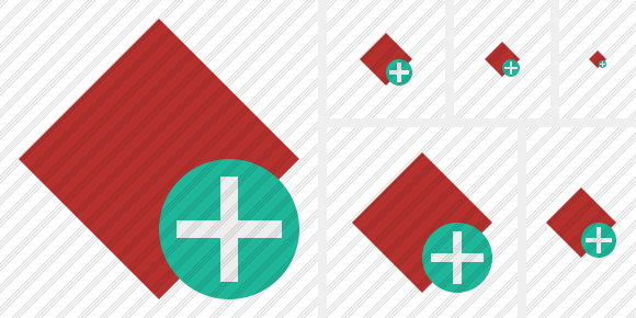 Rhombus Red Add Icon Rhombus Red Add Icon