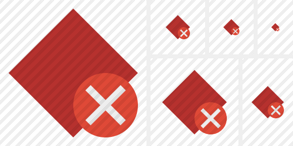 Rhombus Red Cancel Icon Rhombus Red Cancel Icon