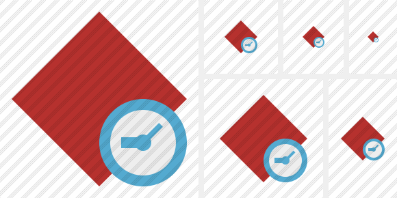Rhombus Red Clock Icon Rhombus Red Clock Icon