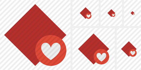 Rhombus Red Favorites Icon Rhombus Red Favorites Icon