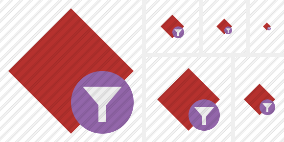 Rhombus Red Filter Icon Rhombus Red Filter Icon