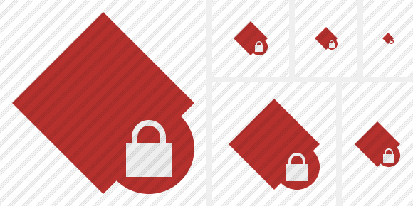 Rhombus Red Lock Icon