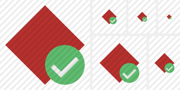 Rhombus Red Ok Icon Rhombus Red Ok Icon