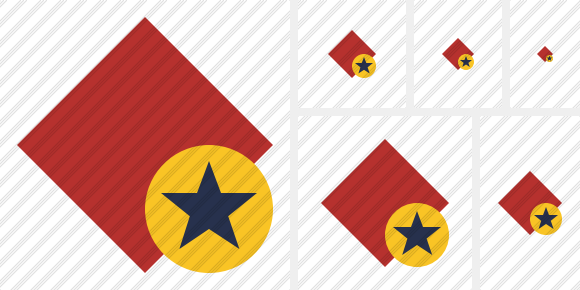 Rhombus Red Star Icon