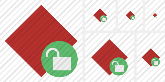 Rhombus Red Unlock Icon Rhombus Red Unlock Icon