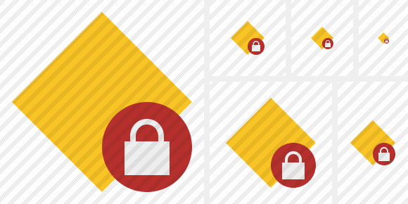 Icône Rhombus Yellow Lock Icône Rhombus Yellow Lock