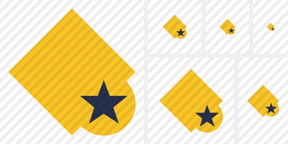 Rhombus Yellow Star Symbol