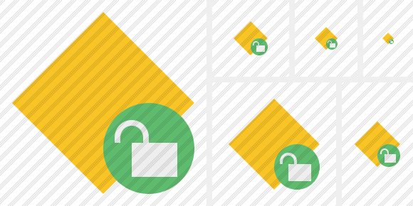 Icône Rhombus Yellow Unlock Icône Rhombus Yellow Unlock
