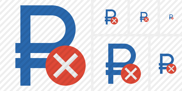 Ruble Cancel Symbol Ruble Cancel Symbol