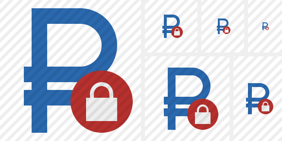 Ruble Lock Symbol Ruble Lock Symbol