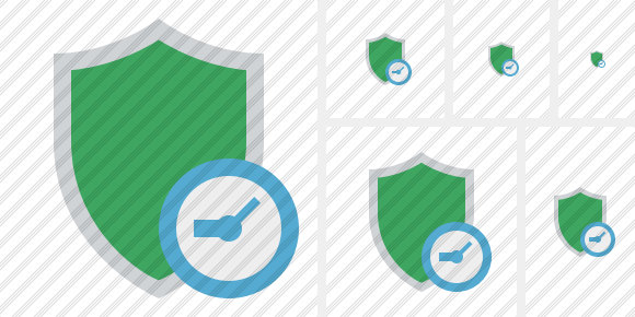 Shield Clock Icon Shield Clock Icon