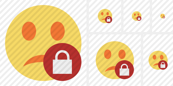 Smile Unhappy Lock Icon Smile Unhappy Lock Icon