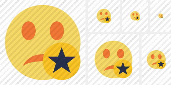 Smile Unhappy Star Icon Smile Unhappy Star Icon