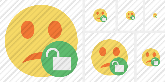 Smile Unhappy Unlock Icon Smile Unhappy Unlock Icon