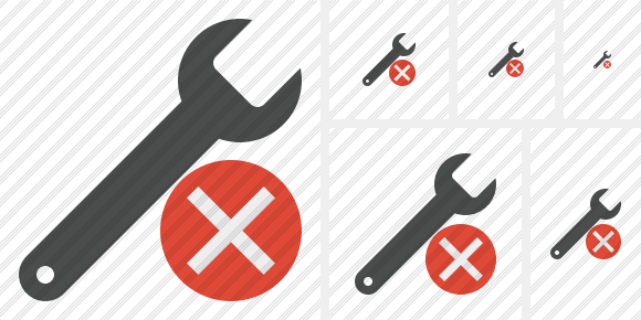Spanner Cancel Symbol Spanner Cancel Symbol
