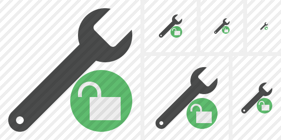 Spanner Unlock Symbol Spanner Unlock Symbol