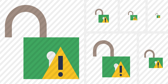 Unlock Warning Symbol Unlock Warning Symbol