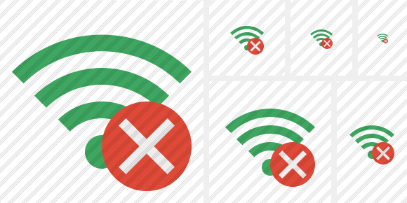 Icône Wi Fi Green Cancel