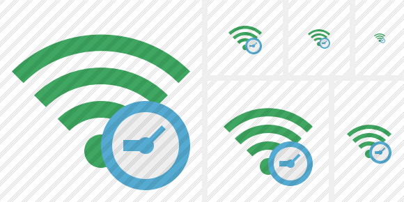 Wi Fi Green Clock Symbol