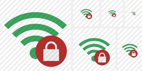 Wi Fi Green Lock Icon