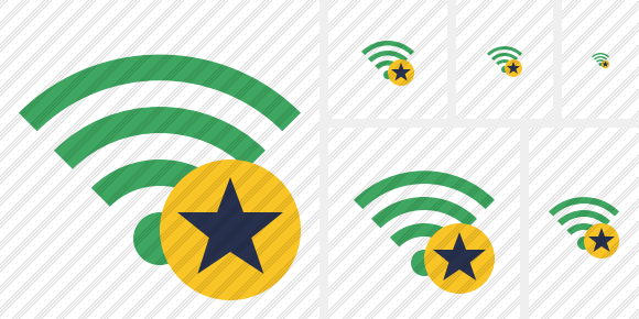 Icône Wi Fi Green Star