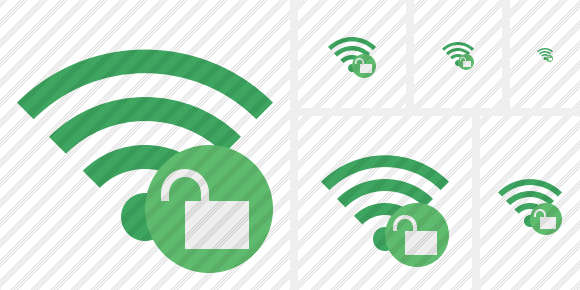 Icône Wi Fi Green Unlock