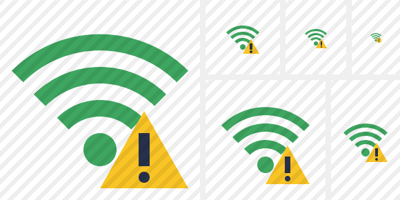 Icône Wi Fi Green Warning