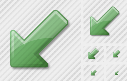 Arrow Down Left Green Icon Arrow Down Left Green Icon