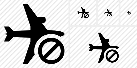 Airplane Horizontal Block Icon