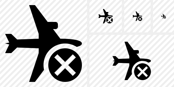 Airplane Horizontal Cancel Symbol