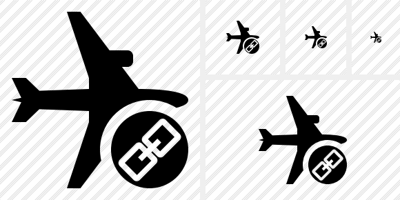 Airplane Horizontal Link Icon