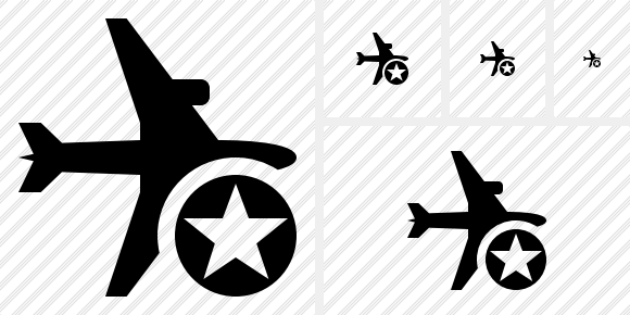 Airplane Horizontal Star Symbol