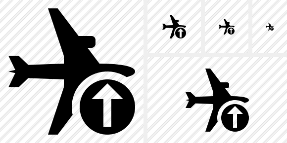 Airplane Horizontal Upload Symbol