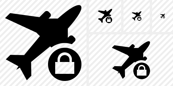 Airplane Lock Icon Airplane Lock Icon