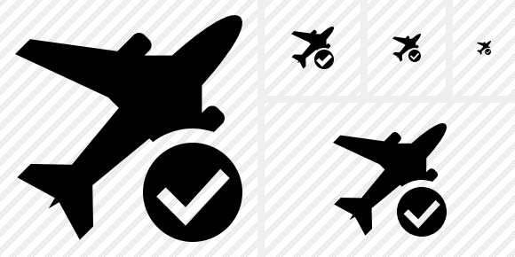 Airplane Ok Icon Airplane Ok Icon