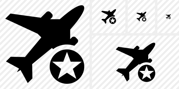 Airplane Star Icon