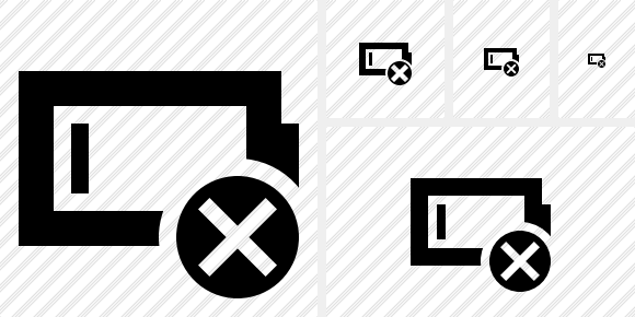 Battery Empty Cancel Symbol