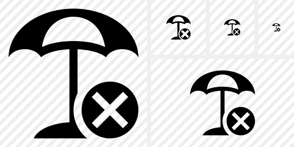 Beach Umbrella Cancel Symbol