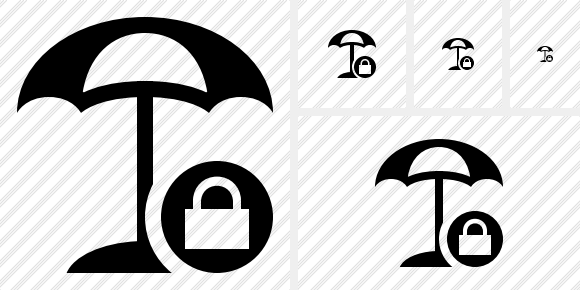 Beach Umbrella Lock Symbol