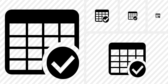 Database Table Ok Symbol